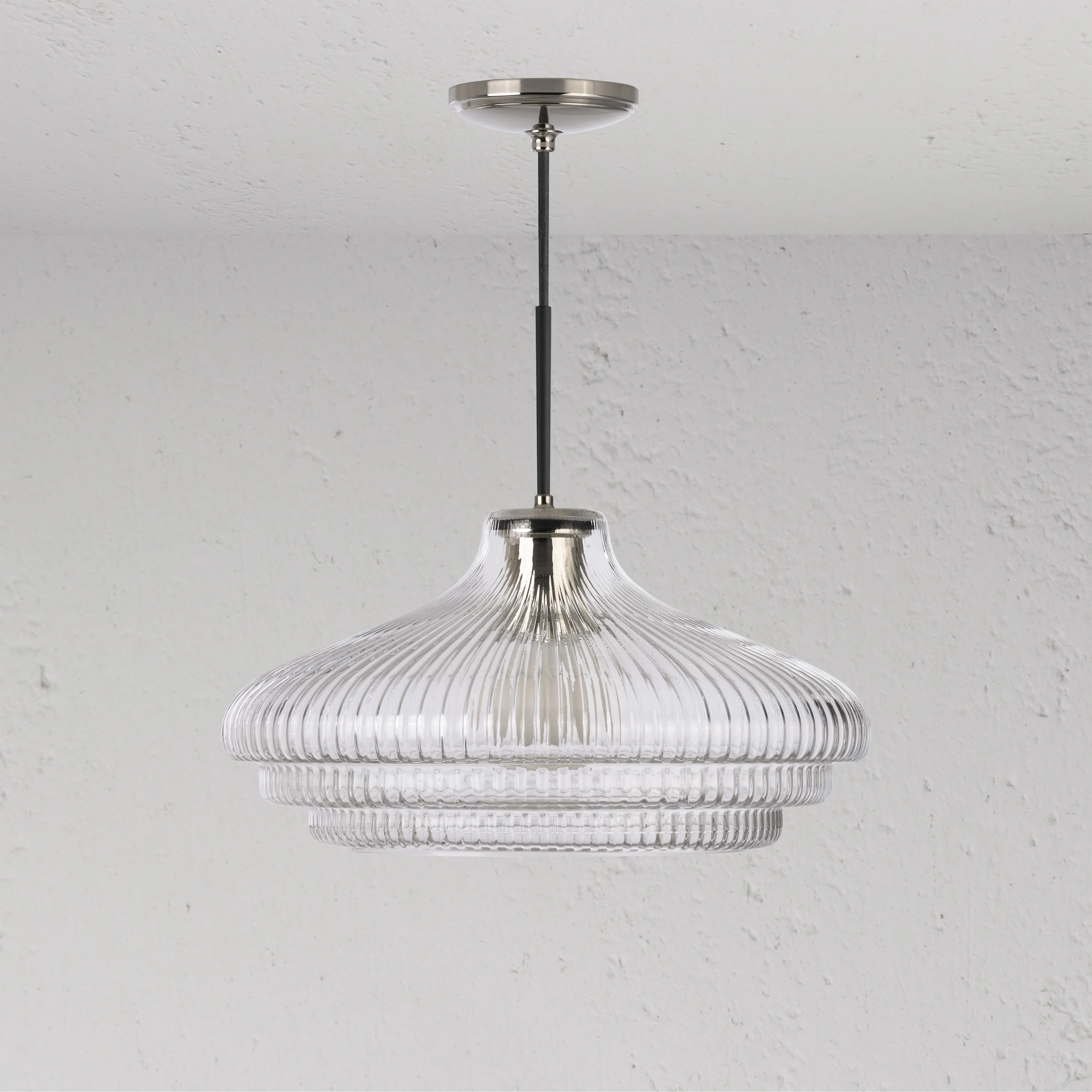 Polished nickel pendant lights