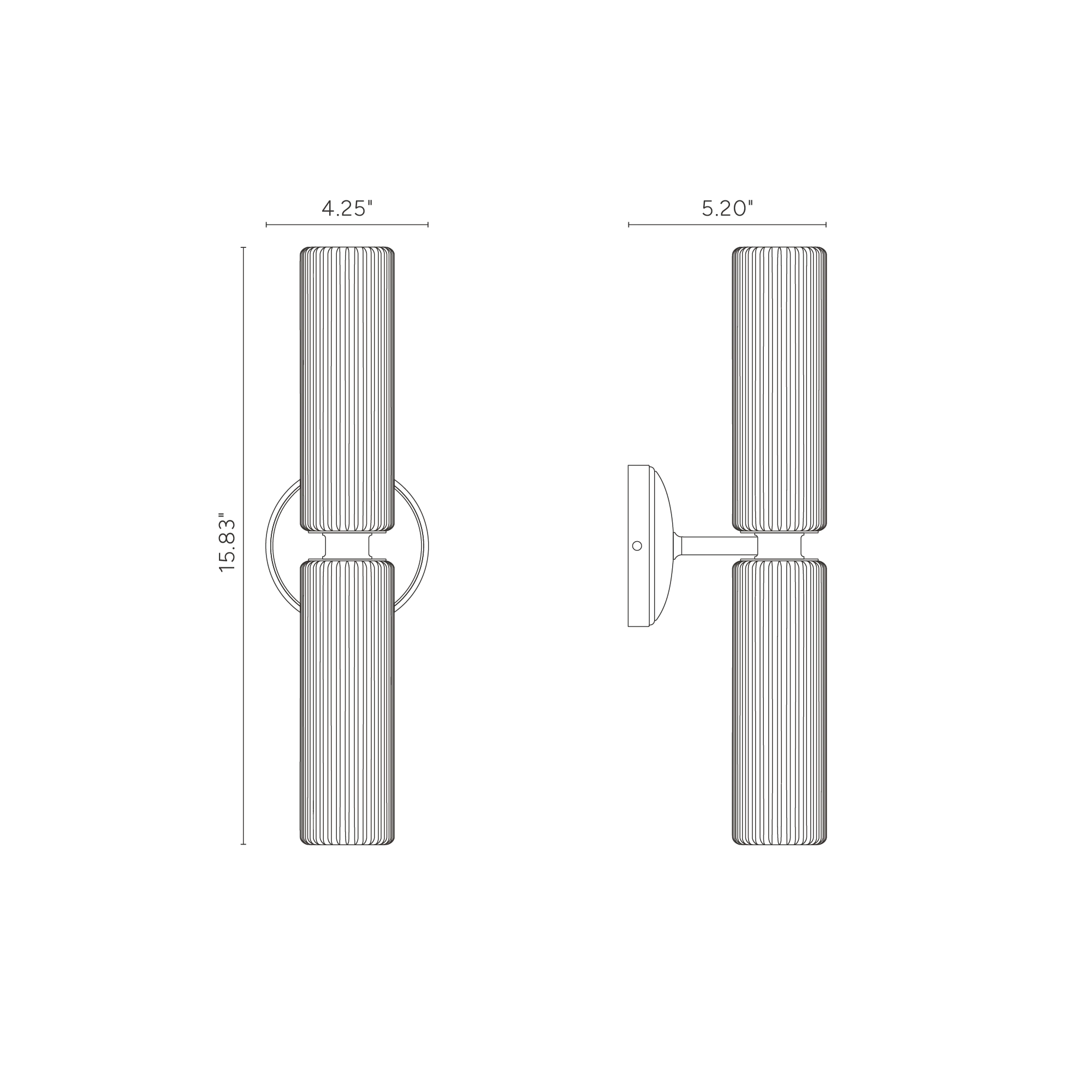 Claremont Medium Wall Light Fluted Glass - Polished Nickel - Image 6